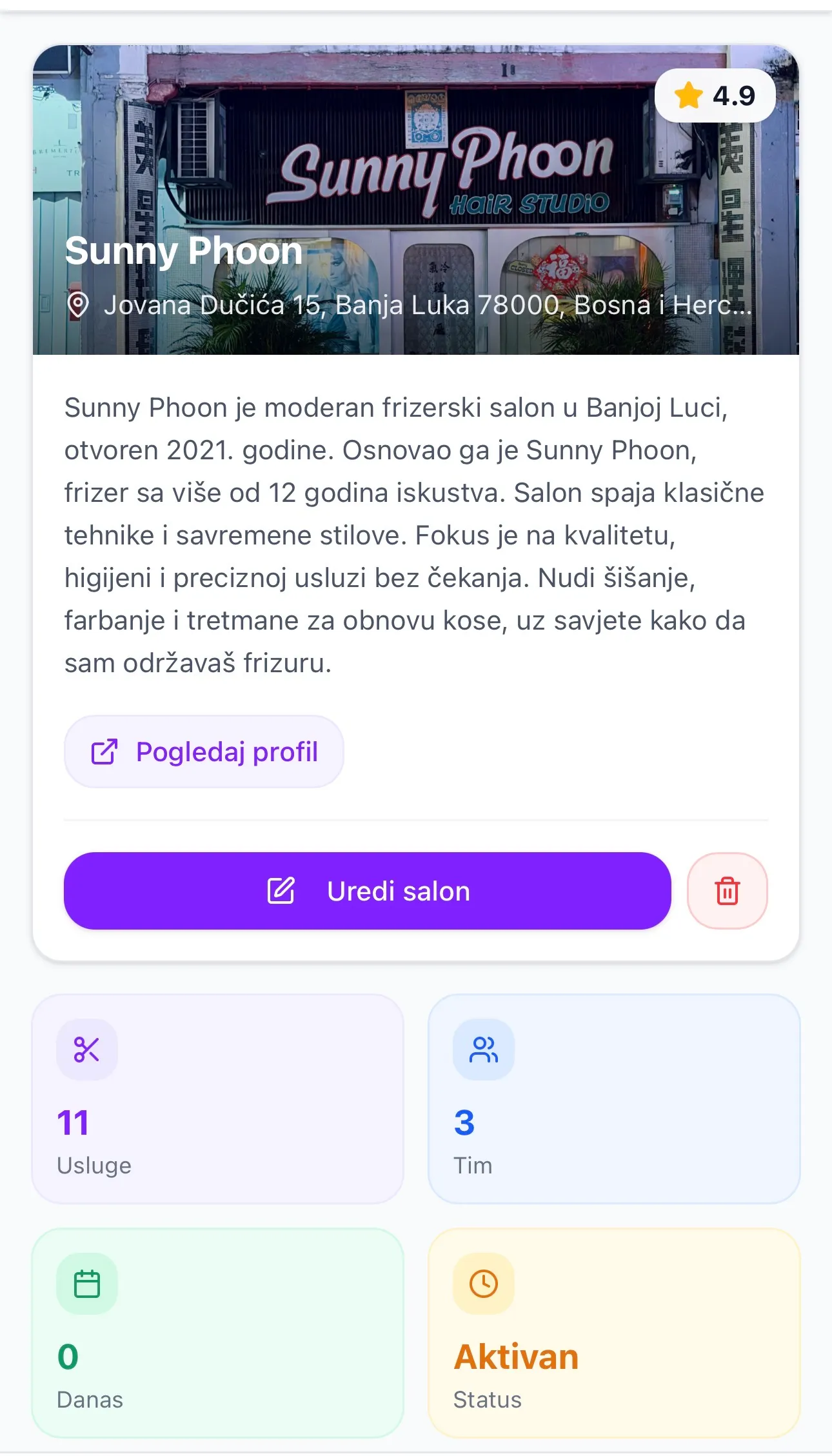 Mobilni prikaz - Moj salon